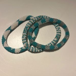 Set of blue bracelets